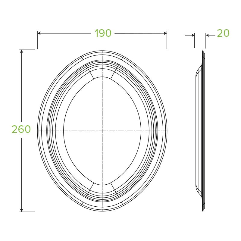 10.25×7.75″/26x19cm Oval BioCane Plate (500/Carton) - Image 3