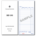 Singel - Large Table Order Books 100 pages- 99 x 210mm (100 Books/Carton)