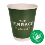 Compostable Double Wall 12oz (360ml) Custom Printed Cups (Min. 500/Carton)