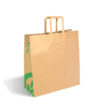 Medium Flat Handle Kraft Paper Bags (200/Carton)